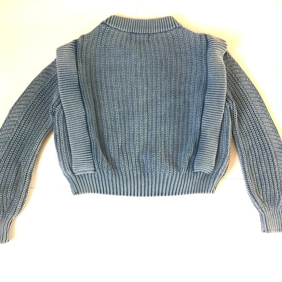 Mango Blue Knit Cardigan Sweater Size Small - Picture 4 of 4